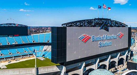 Bank of America Stadium exterior in Charlotte, North Carolina